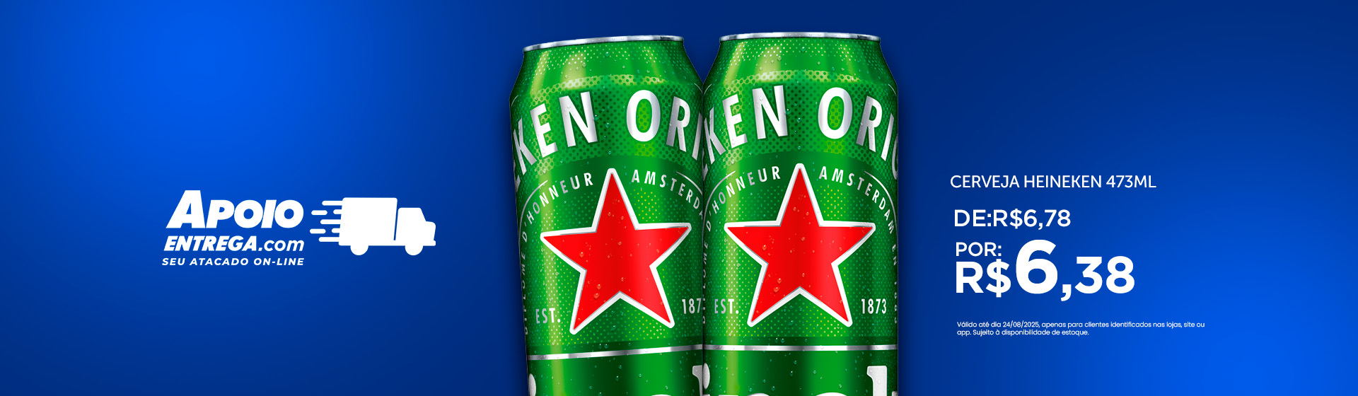 Cerveja Heineken 473ml até 24/08